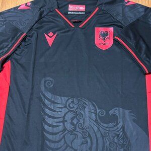 ALBANIA National Team Blue JERSEY Sz Men's M,L,XL or 2XL NWT by Macron